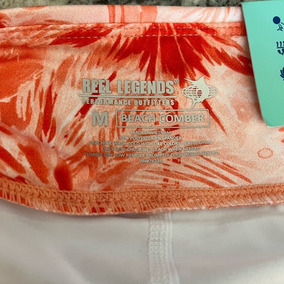 Reel Legends Beach Comber Skort Medium Inner Short Orange Tropical Print NWT - Picture 5 of 8